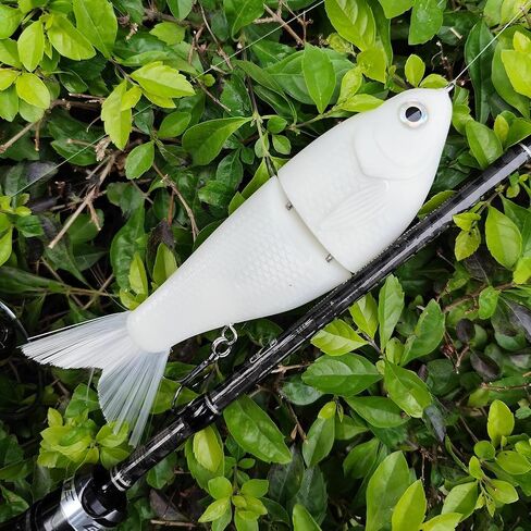 HADORAM Lure Slow Sinking Glide Bait with Fur Tail Lifelike Fishing Tackle for Trout Shad Bass Musky in Saudi Arabia