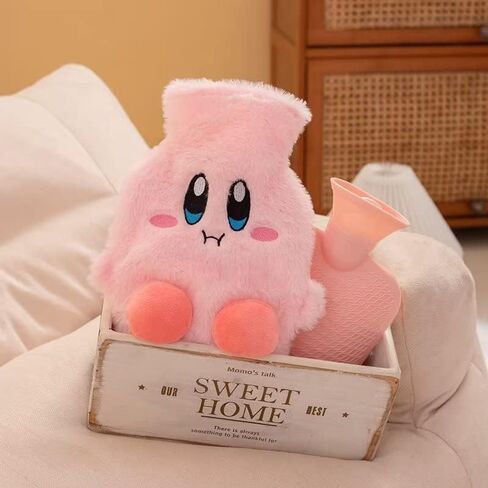 Cute Plush Hot Water Bag, Cartoon Hot Water Bottle with Cute Fleece Cover, Kawaii Design Hand Feet Warmer for Pain Relief, Cramps, Cozy Nights Gifts for Girls Boys Cold Winter (Smile) in Saudi Arabia