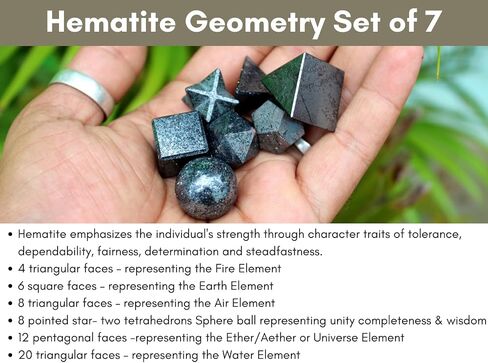 Women's Wow A++ Crystal Quartz 7 Stones Sacred Geometry Sets Gemstone Platonic Solid Top Grade Quality Merkaba Star W/ Velvet Pouch Attractive Cleansing Life Vitality Healing Chakra in Kuwait