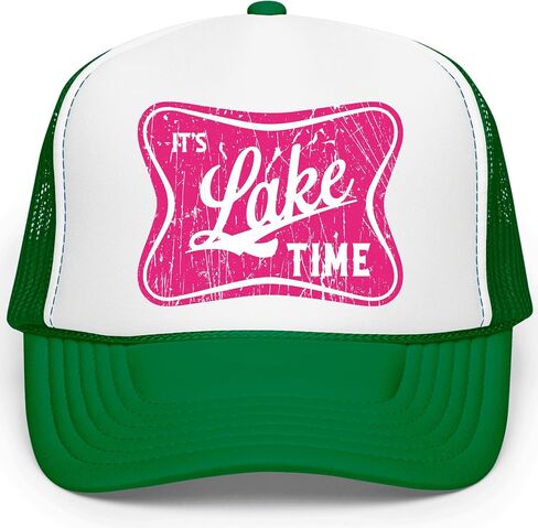 إنه Lake Time Summer Classic 5 لوحة Foam Foam Mesh Mesh Snap Backer Trucker Hat in Kuwait