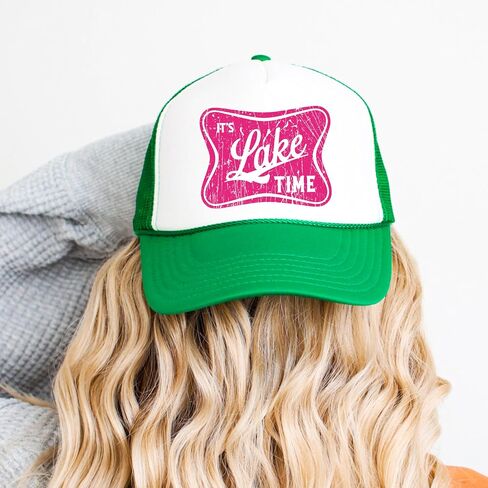 إنه Lake Time Summer Classic 5 لوحة Foam Foam Mesh Mesh Snap Backer Trucker Hat in Kuwait