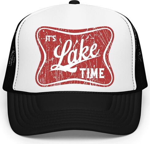 إنه Lake Time Summer Classic 5 لوحة Foam Foam Mesh Mesh Snap Backer Trucker Hat in Kuwait