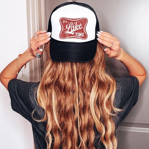 إنه Lake Time Summer Classic 5 لوحة Foam Foam Mesh Mesh Snap Backer Trucker Hat in Kuwait