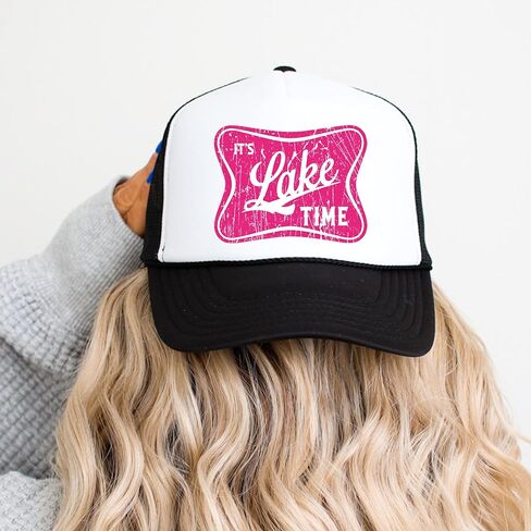 It's Lake Time Summer Classic 5 Panel Foam Front Mesh Snap Back Trucker Hat in Saudi Arabia