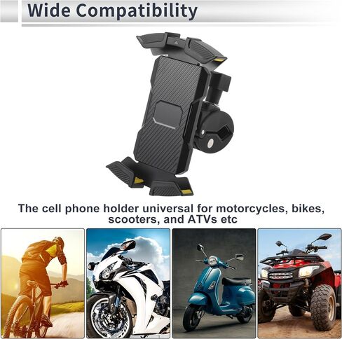 Motoforti Motorcycle Phone Mount Holder Motorbike Mobile Phone Holder for Handlebar Mount Fits 4.7"-6.8" / 119.38-172.72mm Smartphones in Saudi Arabia