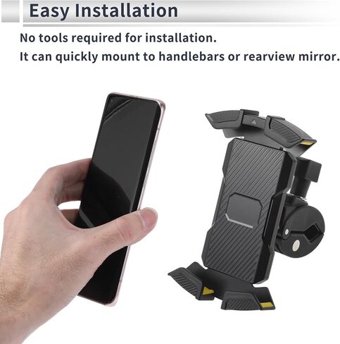 Motoforti Motorcycle Phone Mount Holder Motorbike Mobile Phone Holder for Handlebar Mount Fits 4.7"-6.8" / 119.38-172.72mm Smartphones in Saudi Arabia