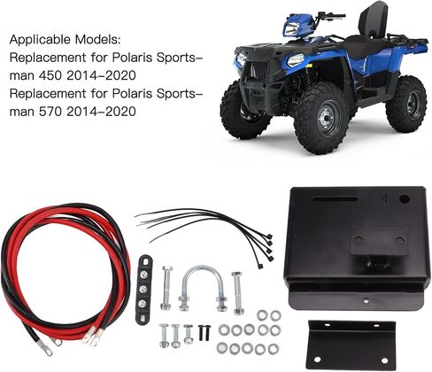 Battery Relocation Kit ABS Metal ATV Battery Terminals Relocation Box With Heavy Duty Cable For Polaris Sportsman 450 570 2014 2020 in Saudi Arabia