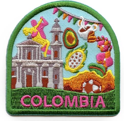 Colombia World Showcase Travel Patch Souvenir Paisa Vacation Embroidered Iron On in Saudi Arabia