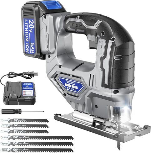 Cordless Jig Saw For Makita 18V Battery:Brushless Motor jigsaw tool with Variable Speed - LED Light, 0°-45° Bevel Cuts 3-Position Orbital Action for Straight Curve Circle Cutting in Saudi Arabia