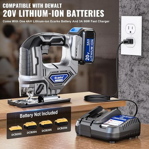 Cordless Jig Saw For Makita 18V Battery:Brushless Motor jigsaw tool with Variable Speed - LED Light, 0°-45° Bevel Cuts 3-Position Orbital Action for Straight Curve Circle Cutting in Saudi Arabia