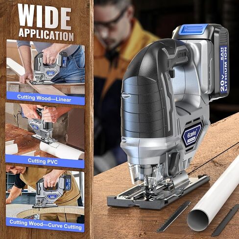 Cordless Jig Saw For Makita 18V Battery:Brushless Motor jigsaw tool with Variable Speed - LED Light, 0°-45° Bevel Cuts 3-Position Orbital Action for Straight Curve Circle Cutting in Saudi Arabia