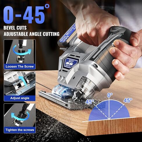 Cordless Jig Saw For Makita 18V Battery:Brushless Motor jigsaw tool with Variable Speed - LED Light, 0°-45° Bevel Cuts 3-Position Orbital Action for Straight Curve Circle Cutting in Saudi Arabia
