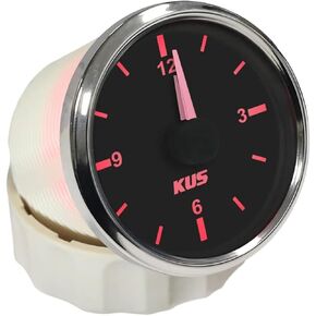 Auto Marine Clock Gauge 12V/24V مع الإضاءة الخلفية 52 مم (أبيض) in Kuwait