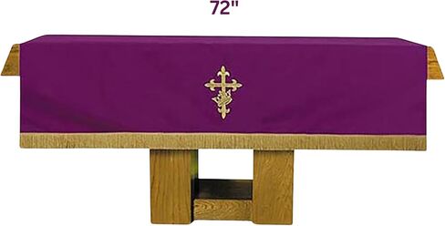 Needzo Reversible Altar Frontal in Purple & Green - Smooth Weave Polyester with Embroidery, 72" W x 52" D in Saudi Arabia