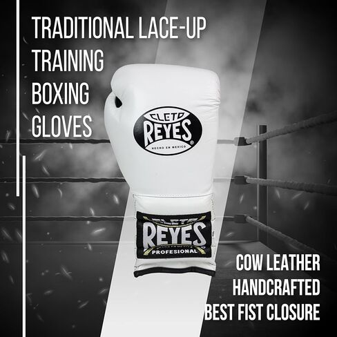 CLETO REYES Traditional Professional Boxing Gloves with Laces for Training, Sparring and Heavy Punching Bags for Men and Women, MMA, Kickboxing, Muay Thai, 12oz, Black CRE in Saudi Arabia