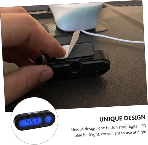 AmoSfun 1pc درجة الحرارة الرقمية عرض مقياس حرارة مصغرة عالية الدقة للوحة معلومات السيارة متعددة الوظائف على مدار الساعة مع تصميم متين لتصميم مضيء in Saudi Arabia