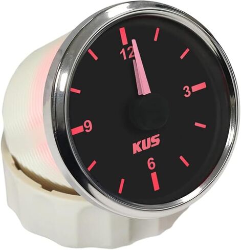 Auto Marine Clock Gauge 12V/24V مع الإضاءة الخلفية 52 مم (أبيض) in Kuwait