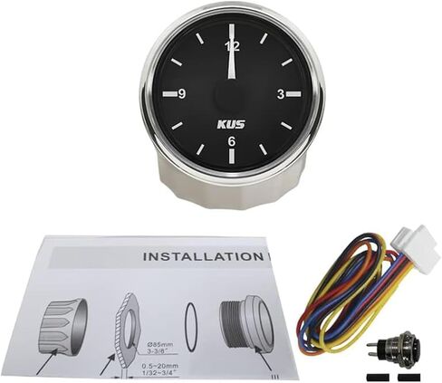 Auto Marine Clock Gauge 12V/24V مع الإضاءة الخلفية 52 مم (أبيض) in Kuwait