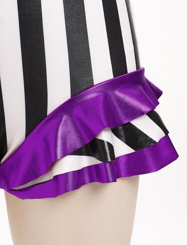 Afavom Women Trapeze Artist Circus Acrobat Costume Sparkle Sequin Bra Top + Striped Shorts Stage Performan in Saudi Arabia
