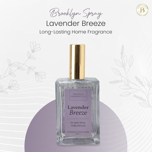 Brooklyn Fragrance Co. Ombre Spa Room Spray – Premium Lavender Breeze Scent - Long lasting Fragrance for Home, Office or Bathroom – Air Freshener Rectangle Spray bottle – 100 ml in Saudi Arabia