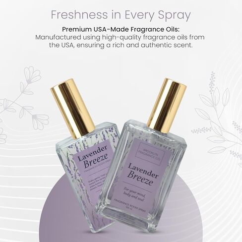 Brooklyn Fragrance Co. Ombre Spa Room Spray – Premium Lavender Breeze Scent - Long lasting Fragrance for Home, Office or Bathroom – Air Freshener Rectangle Spray bottle – 100 ml in Saudi Arabia