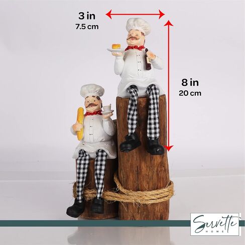 Chef Kitchen Décor Shelf Sitters with Long Legs - 2 Plates in Saudi Arabia