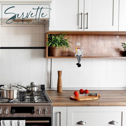 Chef Kitchen Décor Shelf Sitters with Long Legs - 2 Plates in Kuwait