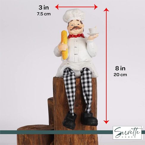 Chef Kitchen Décor Shelf Sitters with Long Legs - 2 Plates in Kuwait