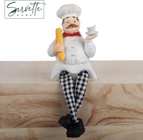 Chef Kitchen Décor Shelf Sitters with Long Legs - 2 Plates in Kuwait