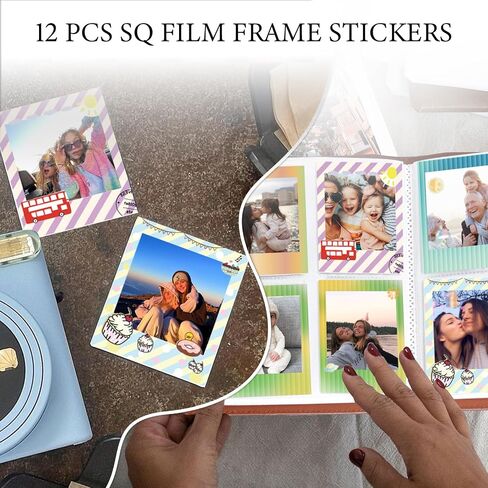 2x3 Photo Border Stickers for FujiFilm Instax Mini 12/11/9/8/7+/99/90 EVO Instant Camera 3 inch Film - Multicolor 60 pcs in Kuwait