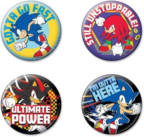 Ata-Boy Sonic Sonic the Hedgehog Modern Quotes مجموعة من أربعة أزرار قابلة للتحصيل 1.25 بوصة in Saudi Arabia