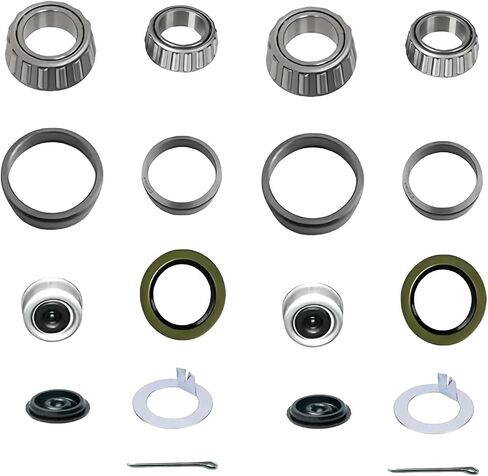 2 Sets Trailer Supplies 8000 lbs Bearing Kit – Fits #42 Spindle – 25580/02475 Bearings, 25520/02420 Races, 10-225 Seal, 2.72" Dust Caps w/Extra Plugs, Cotter Pins, Washers in Saudi Arabia