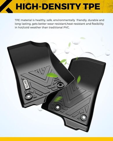 سجادات أرضية KYX لـ 2015-2023 F150 SuperCrew/Crew Cab، بطانات أرضية للحماية من جميع الأحوال الجوية للصف الأول والثاني من الأمام والخلف، سجادات السيارة TPE باللون الأسود in Kuwait