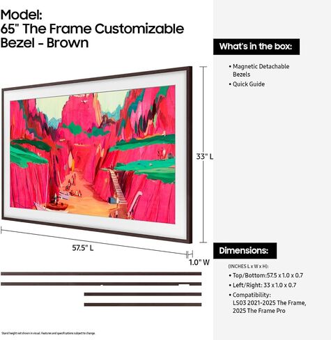 Samsung 65 "الإطار القابل للتخصيص (نموذج 2025) ، تركيب مغناطيسي وسريع وسهل ، VG-SCFF65TKBZA ، خشب الساج الحديث in Saudi Arabia
