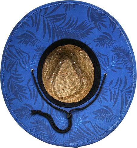 Nautica Men's Straw Lifeguard Hat - Lightweight Wide Brim Outdoor Beach Sun Hats for Men with Adjustable Chin Strap in Saudi Arabia