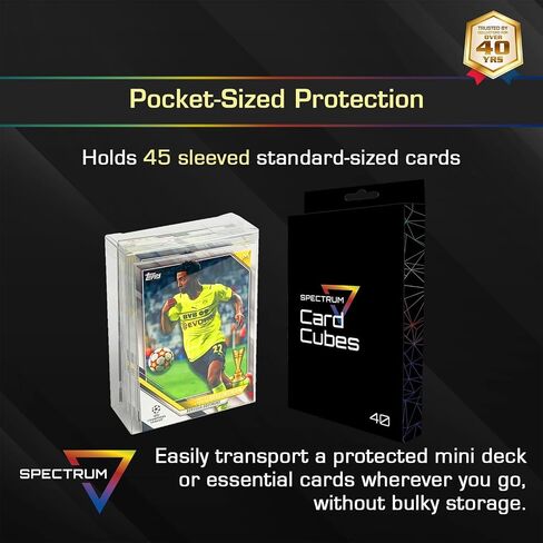 BCW Spectrum Card Cubes | Holds 40 Sleeved Cards | Crystal Clear Acrylic | Perfect for Playing Cards, Trading Cards, Sports Cards, and Board Game Accessories | Durable, Acid-Free PET | 69x95x10mm in Saudi Arabia