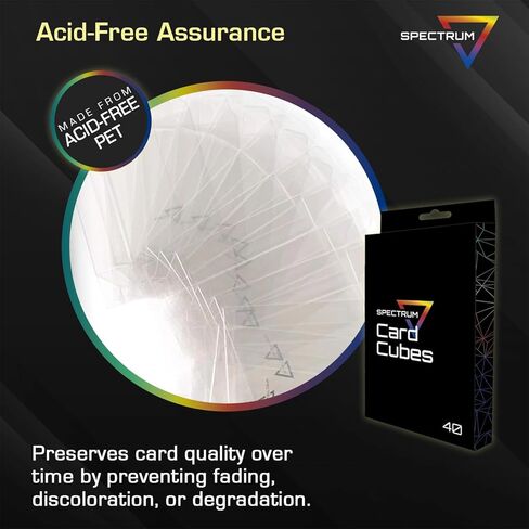 BCW Spectrum Card Cubes | Holds 40 Sleeved Cards | Crystal Clear Acrylic | Perfect for Playing Cards, Trading Cards, Sports Cards, and Board Game Accessories | Durable, Acid-Free PET | 69x95x10mm in Saudi Arabia