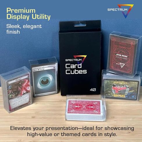 BCW Spectrum Card Cubes | Holds 40 Sleeved Cards | Crystal Clear Acrylic | Perfect for Playing Cards, Trading Cards, Sports Cards, and Board Game Accessories | Durable, Acid-Free PET | 69x95x10mm in Saudi Arabia