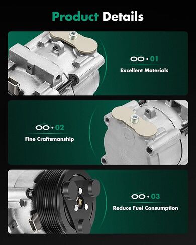 SCITOO AC Compressor CO 35112C 1997-2007 for Ford for F-150 for F-250 for F-350 for F-450 for F-550 for F53 4.6L 5.4L 6.0L AC Compressor 6.8L 4L3Z19703AB 4L3Z19703AC in Saudi Arabia