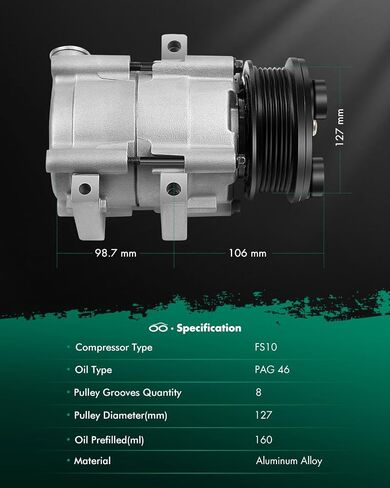 SCITOO AC Compressor CO 35112C 1997-2007 for Ford for F-150 for F-250 for F-350 for F-450 for F-550 for F53 4.6L 5.4L 6.0L AC Compressor 6.8L 4L3Z19703AB 4L3Z19703AC in Saudi Arabia