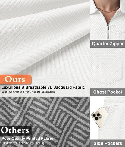 Askdeer Mens Short Sets 2 Piece Summer Track Suits Short Sleeve Sweatsuit Outfits 1/4 Zip Golf Polo Shirts Loungewear in Saudi Arabia