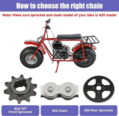 60T Substrocket 420 Chain Mini Bike Rike Assembly مجموعة استبدال CT200U BT200X in Saudi Arabia