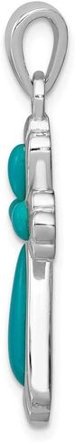 Solid 925 Sterling Silver Imitation Turquoise Cross Pendant Charm in Saudi Arabia