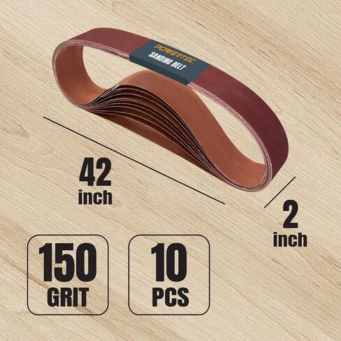 POWERTEC 42420-1 2 x 42 Inch Sanding Belts, 2 Each of 60/80/120/180/240/400 Grits, 12PK, Aluminum Oxide Belt Sander Sanding Belt Assortment for Belt Sander, Belt and Disc Sander, Woodworking in Saudi Arabia