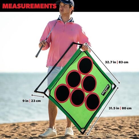 Golf Pong™ - ألعاب ممتعة في الفناء، وألعاب في الفناء الخلفي للشباب، والآباء، والآباء، ولاعبي الغولف. لعبة جولف كاجوال في المنزل، هدية مثالية للجولف للرجال. سهلة التجميع، مجموعة ألعاب حصيرة الهدف المدمجة in Kuwait