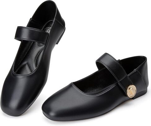 Trary Flats for Women Mary Jane Shoes Dress Shoes for Women Comfortable Business Office Casual with Velcro in Saudi Arabia