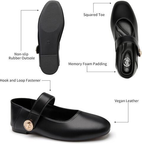 Trary Flats for Women Mary Jane Shoes Dress Shoes for Women Comfortable Business Office Casual with Velcro in Saudi Arabia