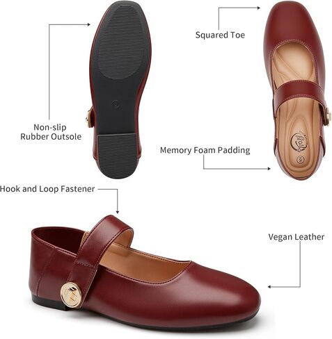 Trary Flats for Women Mary Jane Shoes Shole Shoes for Women Recied Business Office مع Velcro in Kuwait