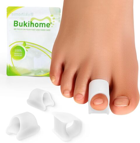 Bukihome Hammertoe Corrector - 6 Pack Toe Straightener to Curled Toes, Broken toe, Bunion Corrector for Women and Men, Small Size (Clear) in Kuwait