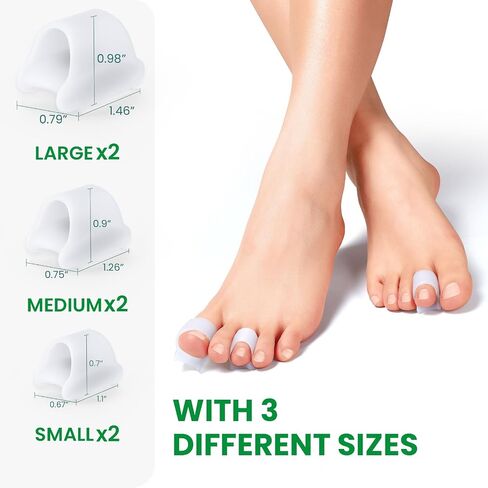 Bukihome Hammertoe Corrector - 6 Pack Toe Straightener to Curled Toes, Broken toe, Bunion Corrector for Women and Men, Small Size (Clear) in Kuwait